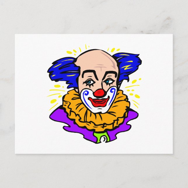 Carte Postale Visage de clown traditionnel (Devant)