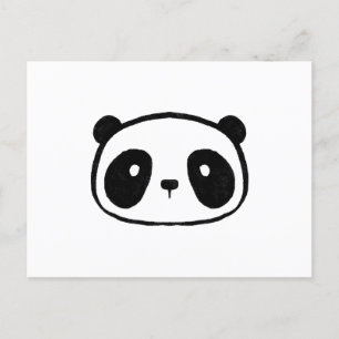 Carte Postale Visage de dessin animé de panda géant dodu