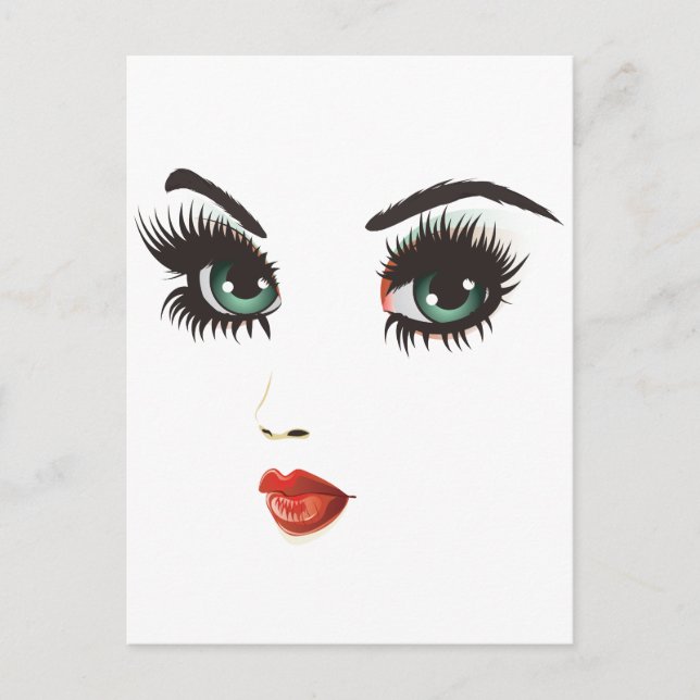 Carte Postale Visage de femme beauté (Devant)