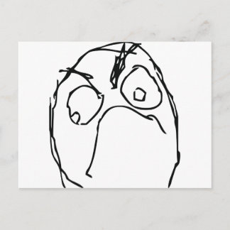 Carte Postale Visage de mème malheureux en colère