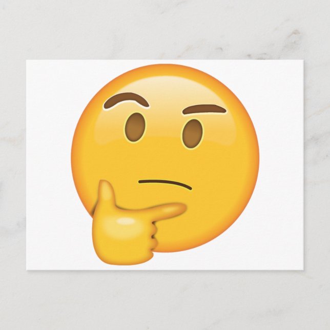 Carte Postale Visage de pensée - Emoji (Devant)