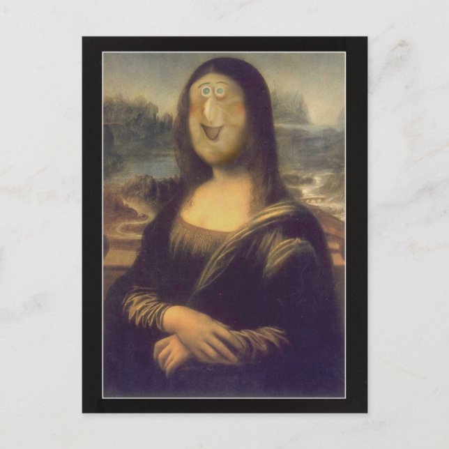 Carte Postale Visage Drôle de Mona Lisa (Devant)