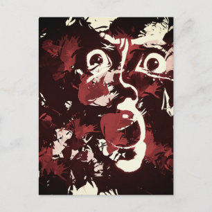 Carte Postale visage éffrayant
