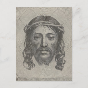 Carte Postale Visage gravé de Jésus-Christ par Claude Mellan