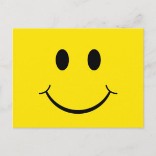 Carte Postale Visage Jaune Heureux Classique des Années 70
