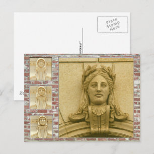 Carte postale – Visages sur bâtiments