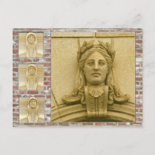 Carte postale - Visages sur les bâtiments