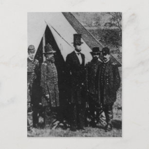 Carte Postale Visite du président Abraham Lincoln Antietam 1862