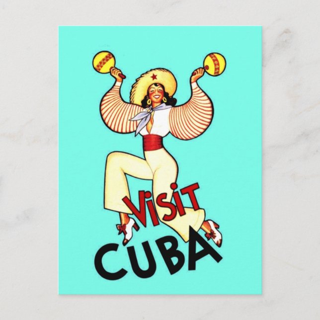 Carte Postale Visiter Cuba Vintage voyage (Devant)