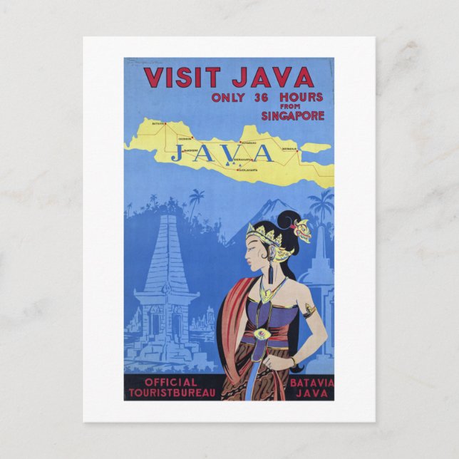 Carte Postale Visiter Java (Devant)