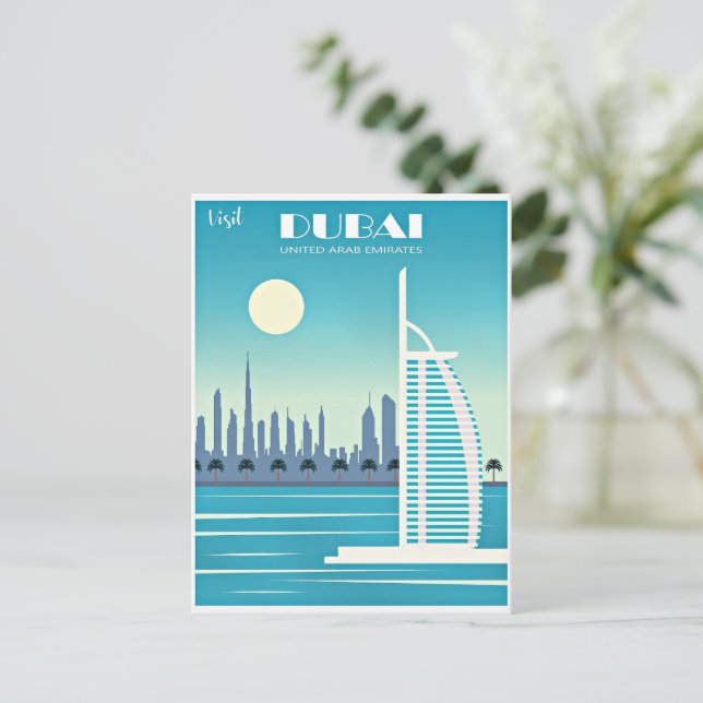 Carte Postale Visiter l'affiche de voyage de Dubaï (Debout devant)