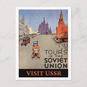 Carte Postale Visites en Union soviétique, voyage en URSS, vinta
