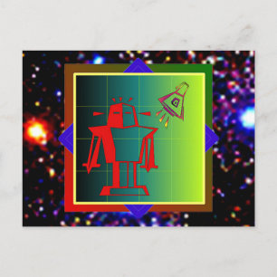Carte Postale Visiteur de robots