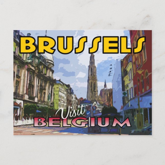 Carte Postale Visitez Bruxelles, Belgique (Devant)