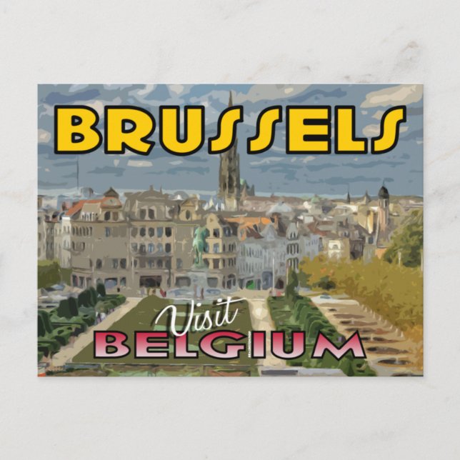 Carte Postale Visitez Bruxelles, Belgique (Devant)