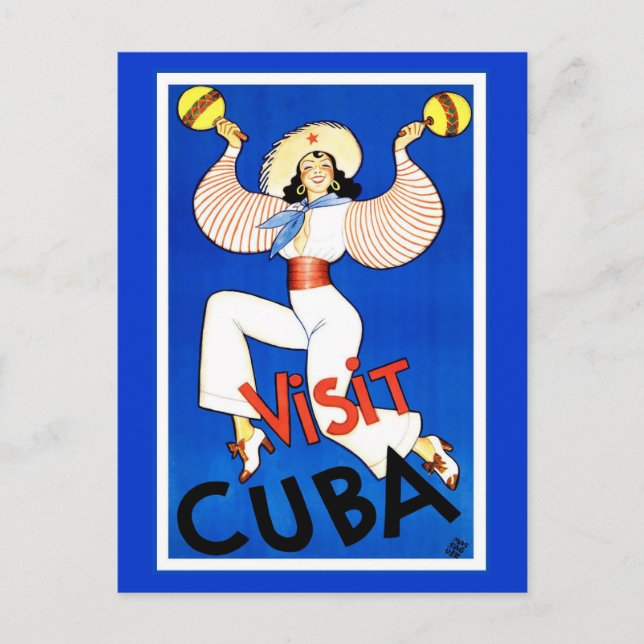 Carte Postale Visitez Cuba Vintage (Devant)