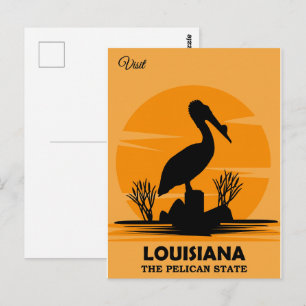 Carte Postale Visitez la Louisiane, l'État du Pélican,