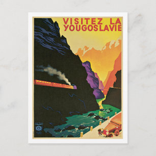 Carte Postale Visitez La Yougoslavie Poster Vintage voyage Art