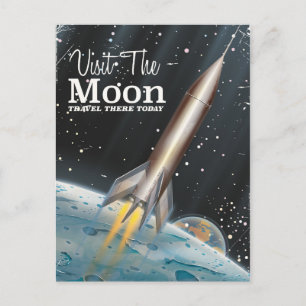 Carte Postale Visitez l'affiche de voyage en science-fiction vin