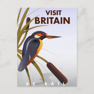 Carte Postale Visitez l'affiche de voyage vintage de Grande-Bret