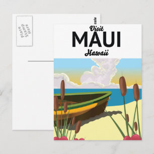 Carte Postale Visitez l'affiche touristique de Maui Hawaii