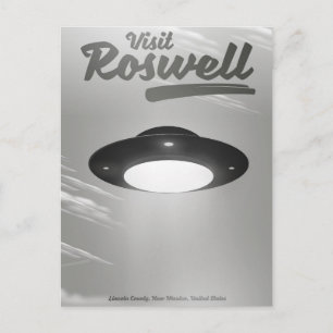 Carte Postale Visitez le poster vintage Roswell UFO