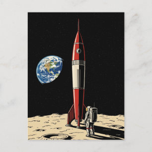 Carte Postale Visitez le Voyage sur la Lune