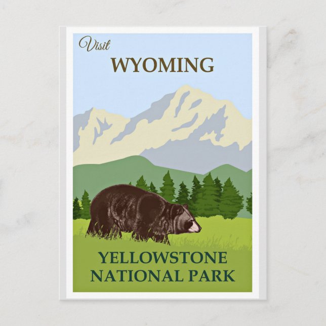 Carte Postale Visitez le Wyoming, le parc national de Yellowston (Devant)