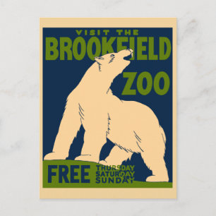 Carte Postale Visitez le zoo de Brookfield