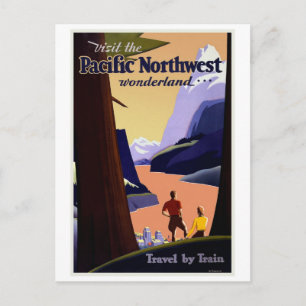 Carte Postale Visitez Pacific Northwest Vintage