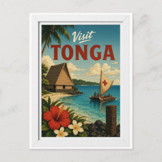 Carte Postale Visitez Tonga Travel Vintage