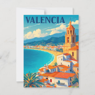Carte Postale Visitez Valencia Espagne   Retro Travel