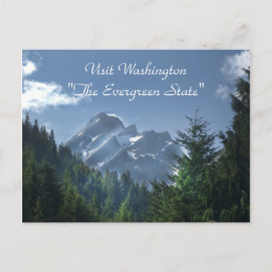 Carte Postale Visitez Washington "L'Etat À feuillage persistant"