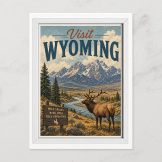 Carte Postale Visitez Wyoming Voyage Vintage