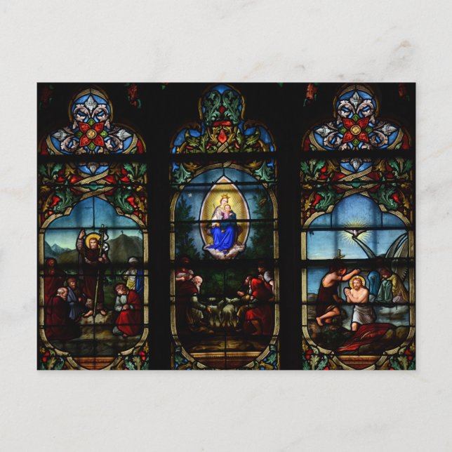 Carte Postale Vitraux Vitrées Vitraux Notre Dame Cathédrale Pari (Devant)