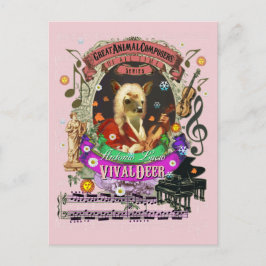 Carte Postale Vivaldeer Funny Deer Faune Animal Composer Vivaldi