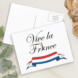Carte Postale Vive la France Typographie