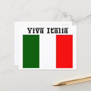 Carte Postale Vive l'Italie et drapeau italien