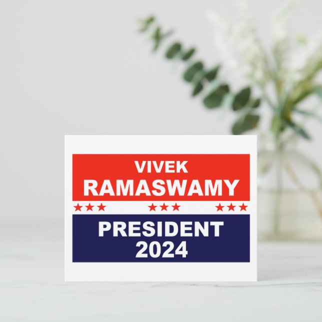 Carte Postale Vivek Ramaswamy Président 2024 (Debout devant)