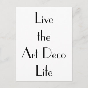 Carte Postale Vivez la typographie Art déco de la vie
