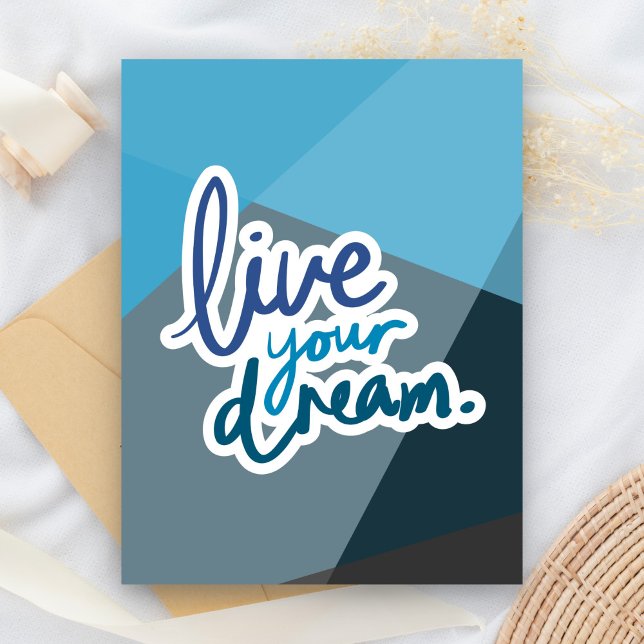 Carte Postale Vivez votre rêve | Typographie motivationnelle (Créateur téléchargé)