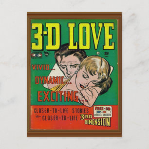 Carte Postale Vivid 3d Love Comic Book Cover Artwork