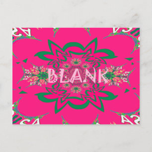 Carte Postale Vivid Vivid Bébé rose floral violet ombrage Monogr