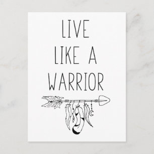 Carte Postale Vivre Comme Un Guerrier Motivationnel Mantra