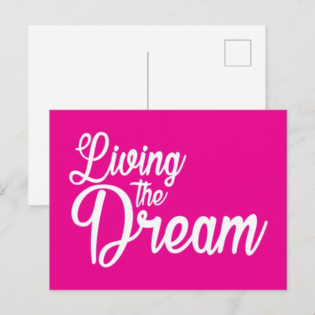 Carte Postale Vivre Le Rêve Inspiration Motivationnelle (Devant / Derrière)