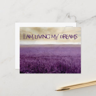 Carte Postale "Vivre mes rêves" Motivation Affirmation