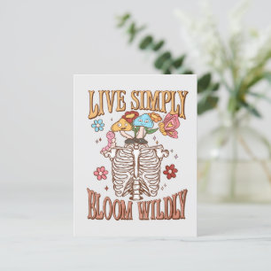 Carte Postale Vivre Simplement, Fleur Sauvage - Squelette & Cham