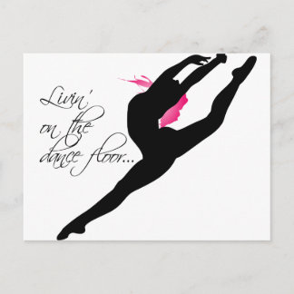 Carte Postale Vivre sur la piste de danse Danse Danseur rose