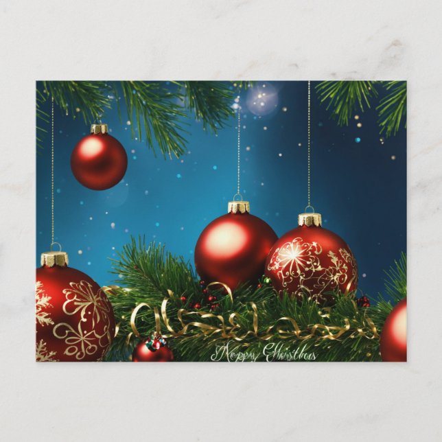 Carte Postale "Voeux chauds pour un Joyeux Noël et une Bonne Nou (Devant)