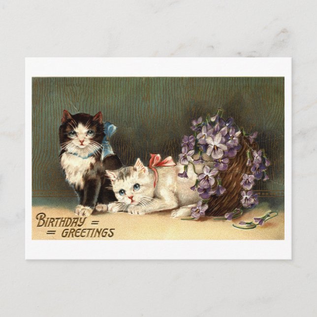 Carte Postale Vœux d'anniversaire Repro Vintage 1910 (Devant)